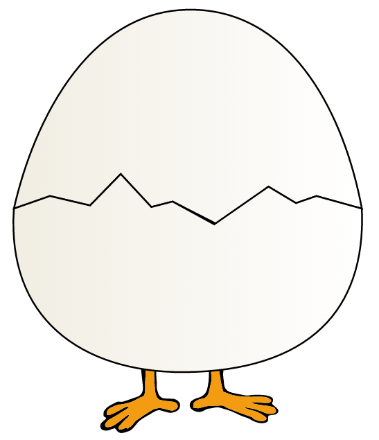 The SVG image we will be using contains a bird covered by an egg made of two shells.
